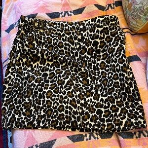 J. Crew Leopard Print corduroy Skirt in Brown, Black & Cream - 12